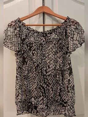 Black & White Printed Off-Shoulder Blouse